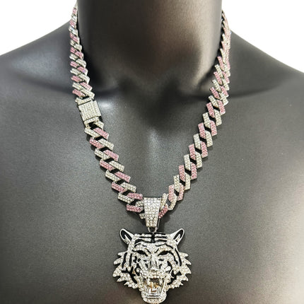 Iced-Out Tiger Head Necklace