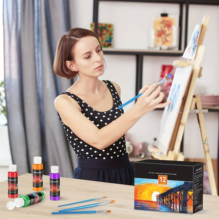 12-Bottle Acrylic Paint Set