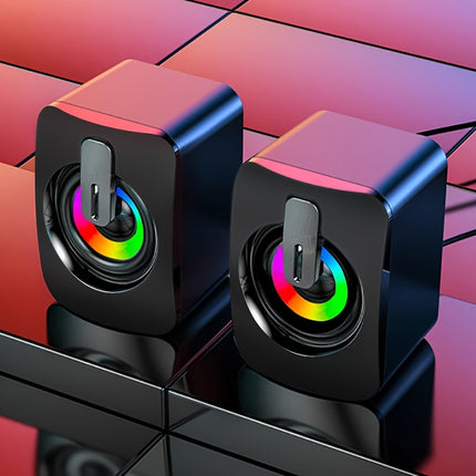 LED PC Speakers with Stereo - Monti Bargains