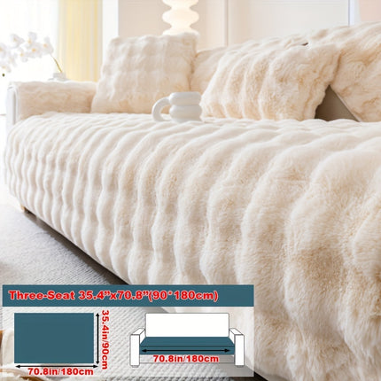 Luxurious Faux Rabbit Fur Sofa Cover - Soft & Cozy