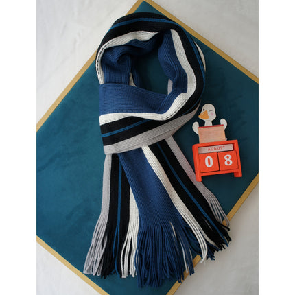 Men’s Striped Tassel Acrylic Scarf