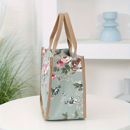 Floral Print Commuter Tote Bag