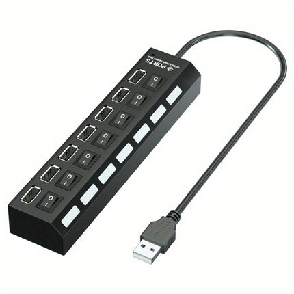 4-Port/7-Port USB Hub with Independent Switch – Universal Adapter - Monti Bargains