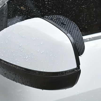 Carbon Fiber Rearview Mirror Rain Shields - Set of 2