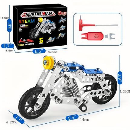 139pcs DIY Motorcycle Puzzle Model Car – Build & Play