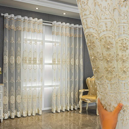 Glam Sheer Curtains with Beads