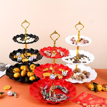 Three-Layer Candy Plate – Festive & Elegant Table Display!