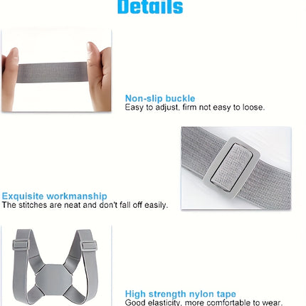 Smart Posture Corrector with Vibration Reminder - Adjustable Support