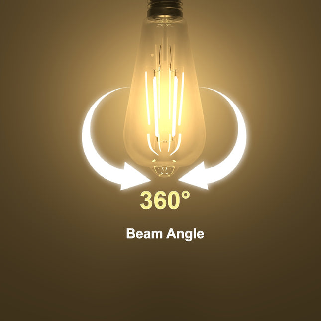 6pcs E27 Golden Edison LED Bulbs – Vintage Warm White