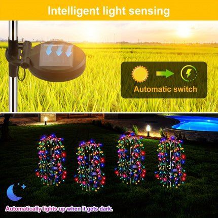 Solar-Powered LED Garden Lights – Firecracker Willow Design - Monti Bargains