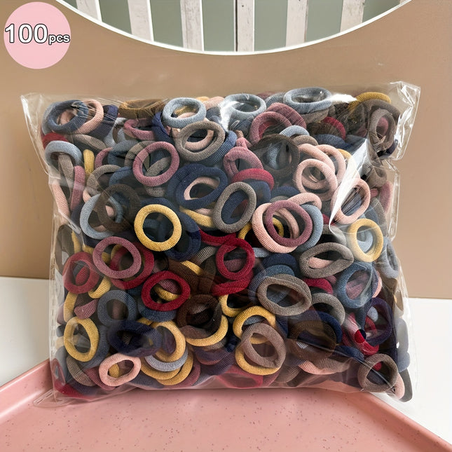 100pcs Vibrant Candy-Colored Hair Ties