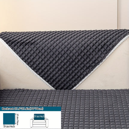 Plaid Plush Sofa Cover - Warm, Soft, Pet-Friendly Protector