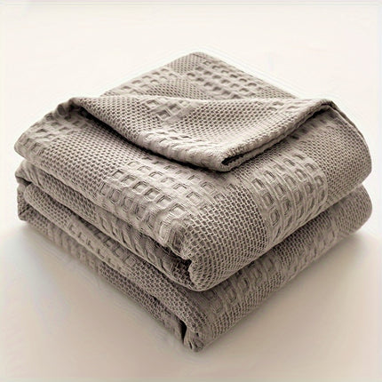 100% Cotton Waffle Blanket - Soft & Skin-Friendly