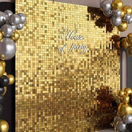 1pc, Birthday Party Decoration Golden Square Rain Curtain