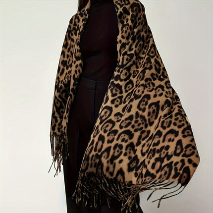 Bohemian Leopard Print Fleece Scarf