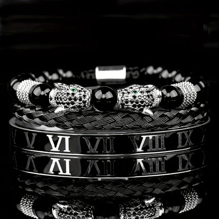 Men's Luxury Leopard Bracelet Set