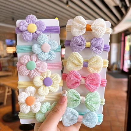 12PCS Sweet Flower Bow Hair Ties