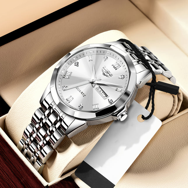 LIGE Luxury Luminous Quartz Watch