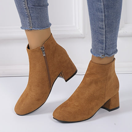 Elegant Block Heel Ankle Boots