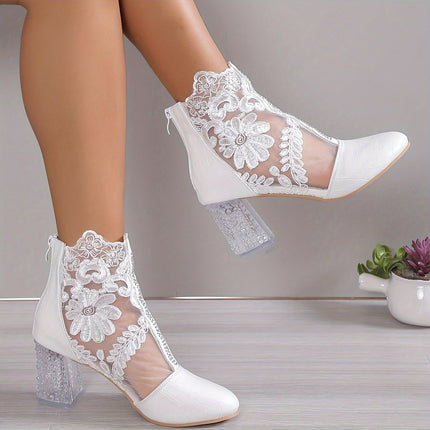 Elegant Lace Ankle Booties