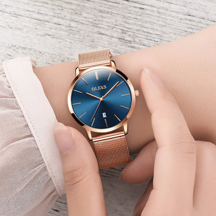 OLEVS Rose Gold Luxury Watch Set