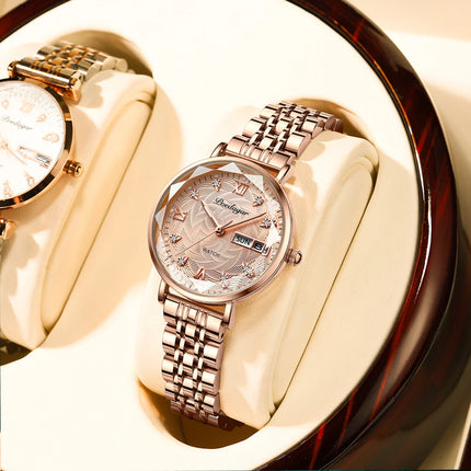POEDAGAR Elegant Rose Gold Women’s Watch