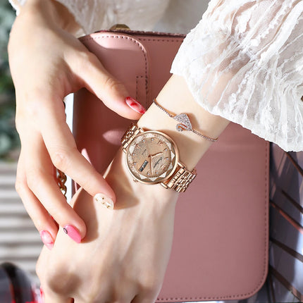 POEDAGAR Elegant Rose Gold Women’s Watch