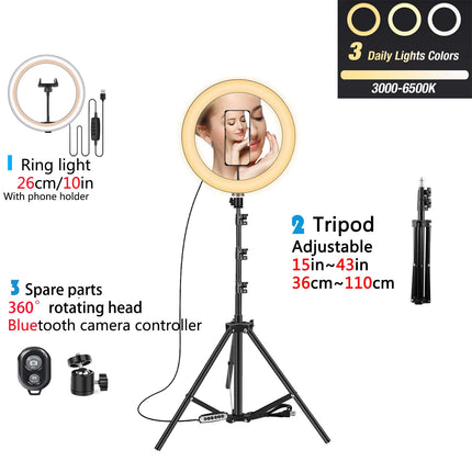 10in RGB Selfie Ring Light with Tripod