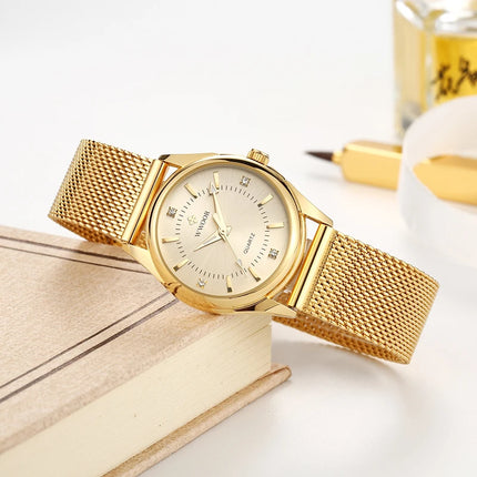 WWOOR Elegant Gold Diamond Women’s Watch