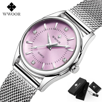 WWOOR Elegant Gold Diamond Women’s Watch