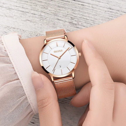 OLEVS Rose Gold Luxury Watch Set