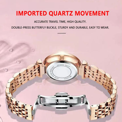 POEDAGAR Elegant Rose Gold Women’s Watch