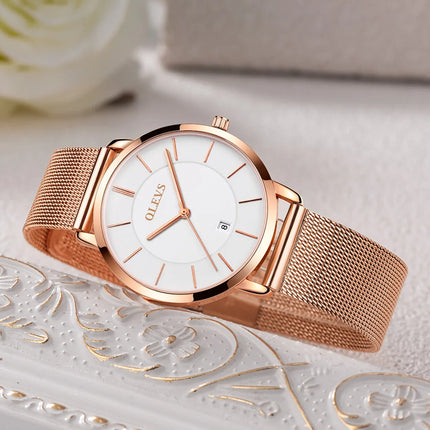 OLEVS Rose Gold Luxury Watch Set