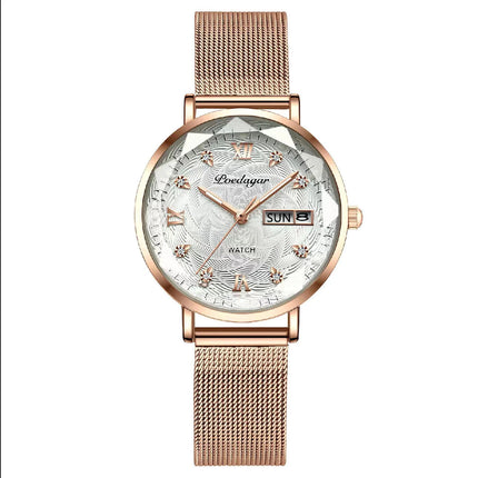 POEDAGAR Elegant Rose Gold Women’s Watch