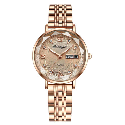 POEDAGAR Elegant Rose Gold Women’s Watch