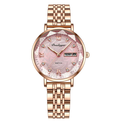 POEDAGAR Elegant Rose Gold Women’s Watch