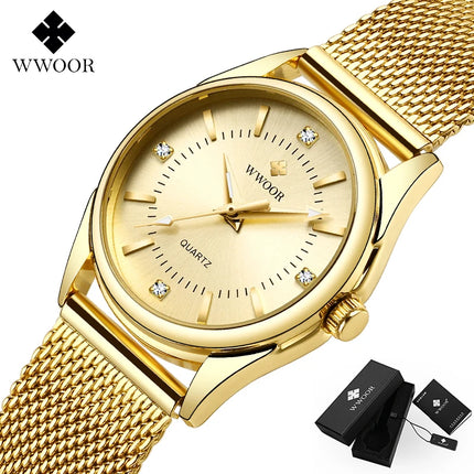 WWOOR Elegant Gold Diamond Women’s Watch