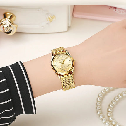 WWOOR Elegant Gold Diamond Women’s Watch