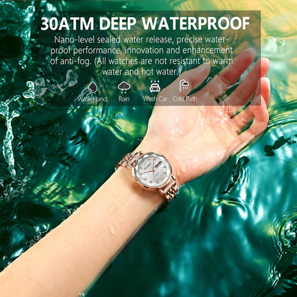 POEDAGAR Elegant Rose Gold Women’s Watch