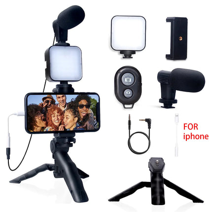 Smartphone Vlogging Kit with Tripod & Mic