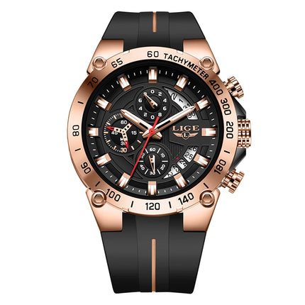 LIGE Men’s Silicone Sport Watch