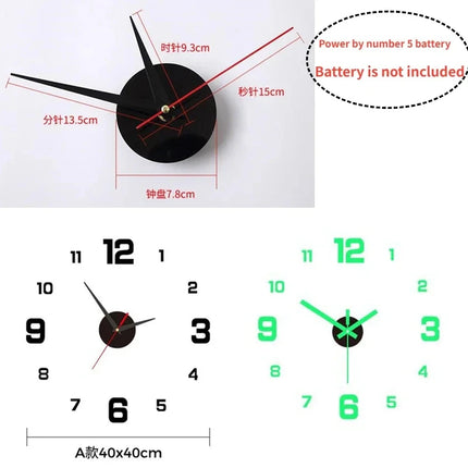 Luminous DIY 3D Silent Wall Clock