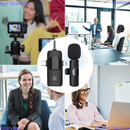 4-in-1 Wireless Lavalier Microphone Kit