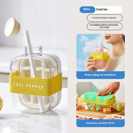 2-in-1 Ice Cube Tray with Straw