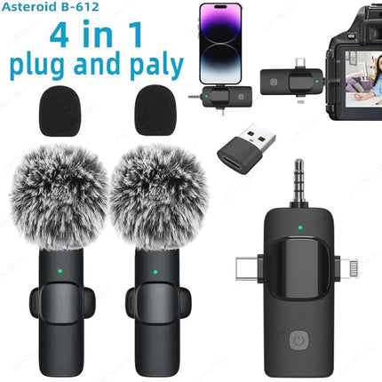 4-in-1 Wireless Lavalier Microphone Kit