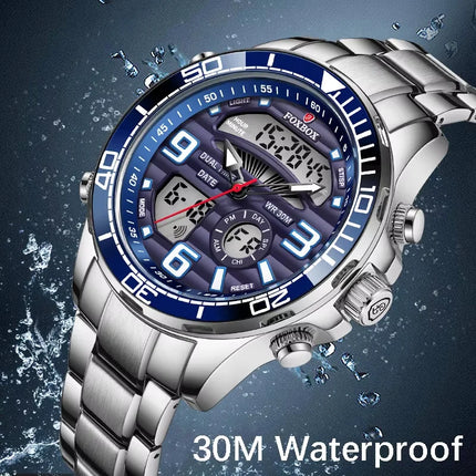 Bold Luxury Dual Display Waterproof Men's Watch