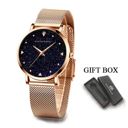 Luxury Frosted Dial Rose Gold Watch