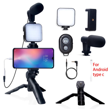 Smartphone Vlogging Kit with Tripod & Mic