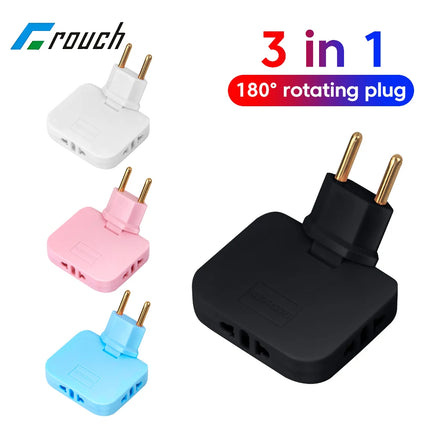 180° Rotatable 3-in-1 EU Plug Adapter