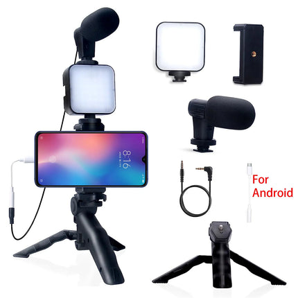 Smartphone Vlogging Kit with Tripod & Mic